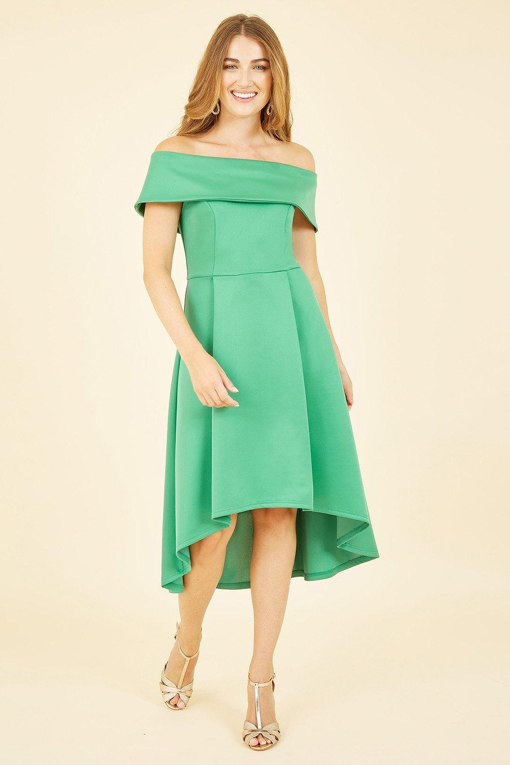 Lime green bardot clearance dress